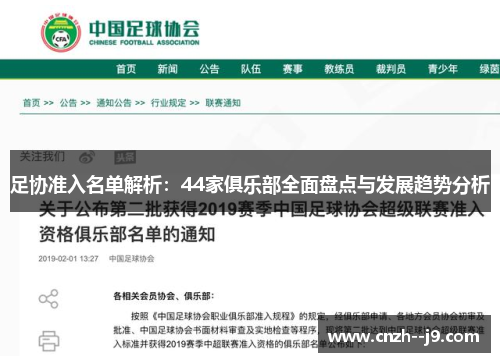足协准入名单解析：44家俱乐部全面盘点与发展趋势分析